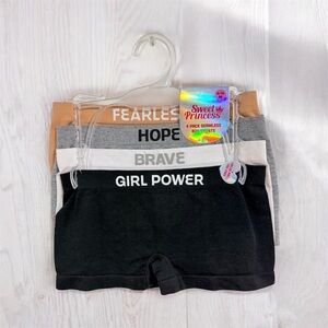Girls' Motivational Seamless Boy Shorts - 4 Pack